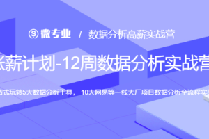 网易-涨薪计划12周数据分析实战营2022年【完结】价值6698元